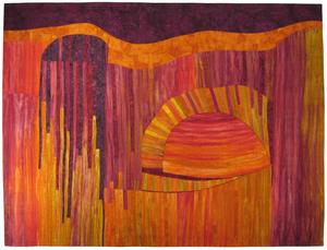 image of a quilt by Frauke Palmer titled Desert Varnish, Utah